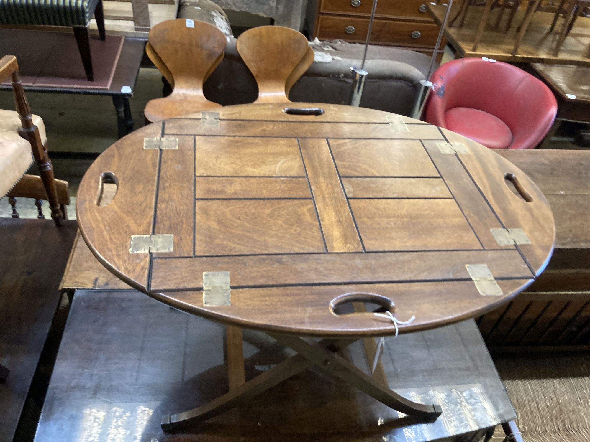 A butlers tray / occasional table, width 87cm, depth 64cm, height 55cm